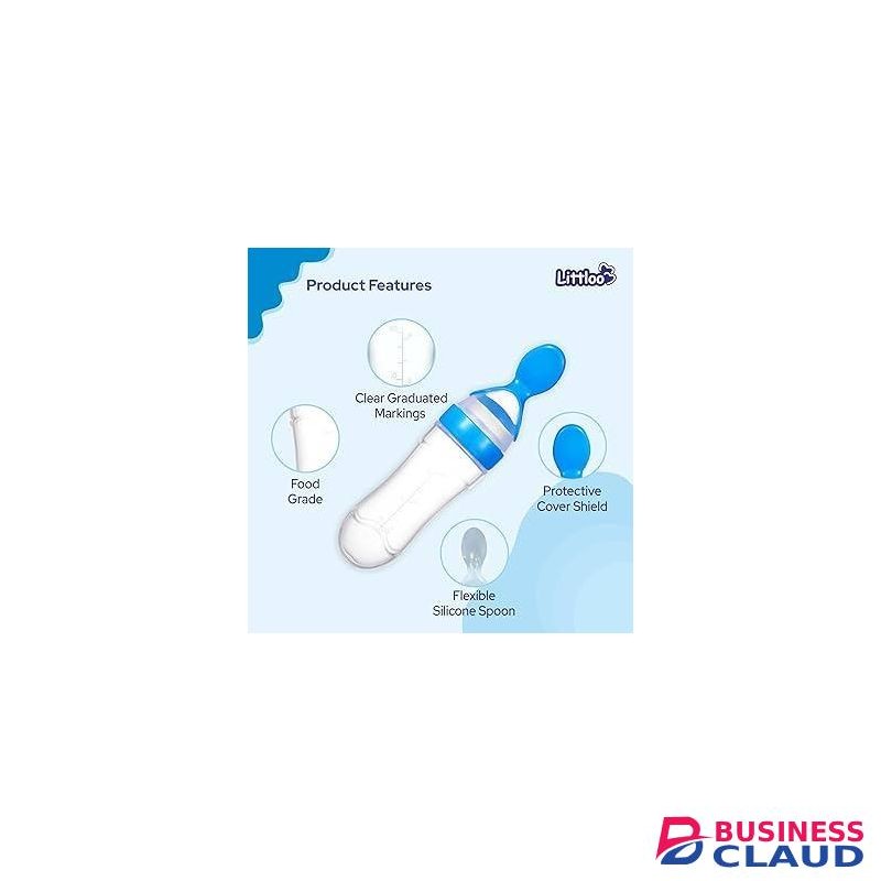 Baby Squeeze Feeding Bottle With Silicone Spoon