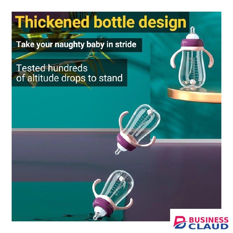 New Baby Bottle Mom Easy PP Baby FAeeding Bottle, Nipple, Cross Hole Bottle, Breast Milk Bottle, Nipple, Silicone Straw, Bottle with Handle, Baby Water Bottle, Baby Bottle without BP MAROON