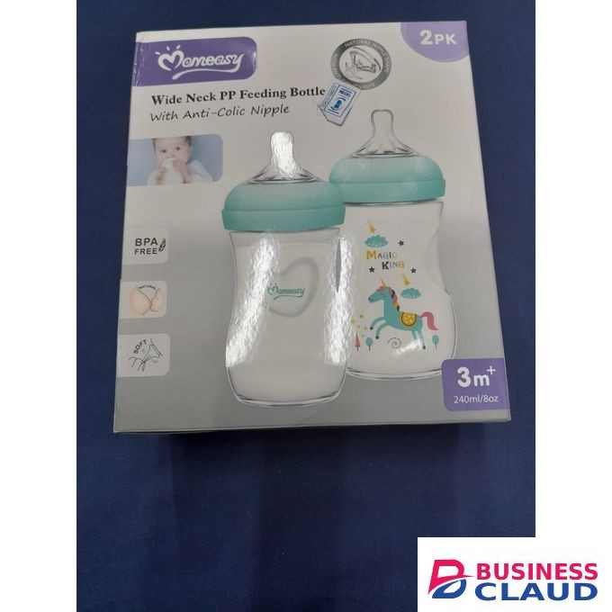 Momeasy 2pack feeding bottle with anti colic Nipple