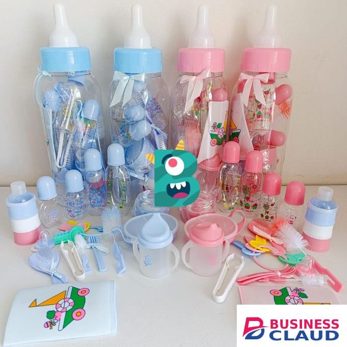 Baby Bank Nursing Bottle, Large Baby Bottle 18Pcs Set-Pink
