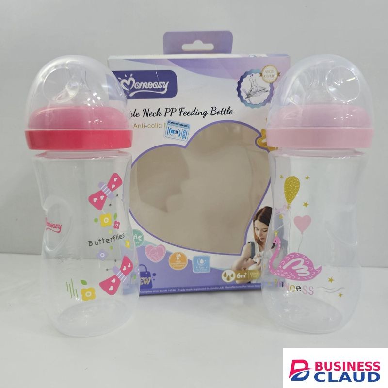 Mom Easy Two pack 330ml Baby Bottles – 6 Months+ (pink)