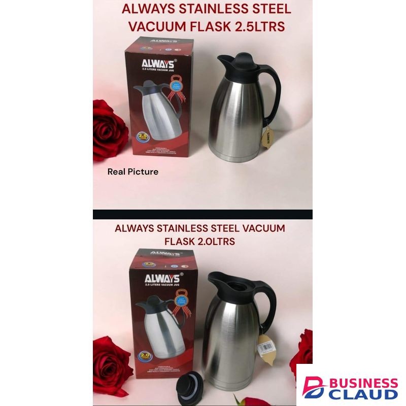 Always 2.5ltrs Unbreakable Vacuum Thermos Flask - Stainless Steel