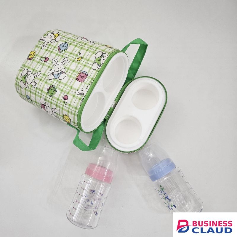 Bottle Warmer with 2 Baby Feeding Bottles (green shade)