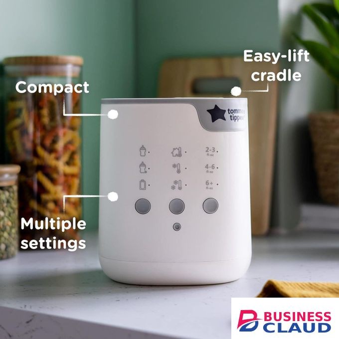 tommee tippee Multiwarm Bottle and Pouch Warmer, Warms Baby Feeds to Body Temperature in Minutes, Automatic Timer, White