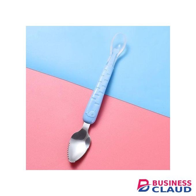 Baby Feeding Fruit Mud Spoon Double Headed – Soft Silicone, Safe, Heat-Resistant, BPA-Free