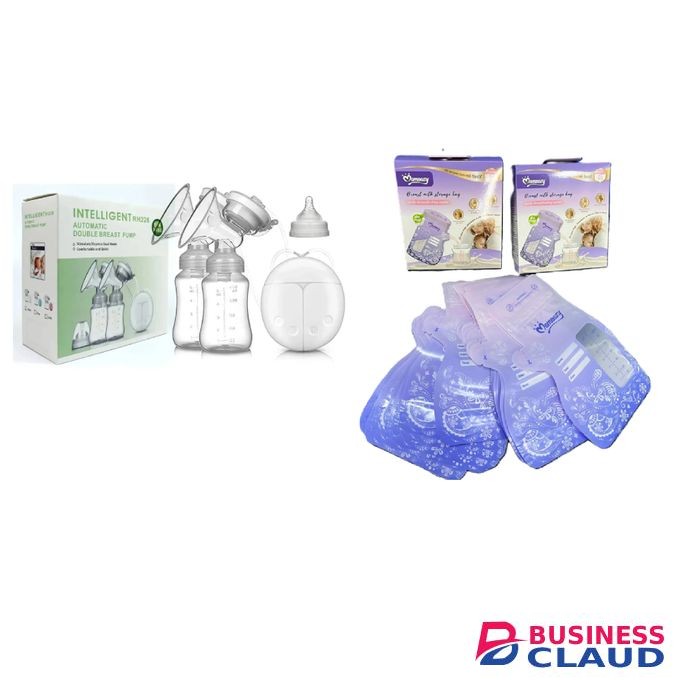 Baby Feeding Powerful Combo: Double Electric Breast Pump & Momeasy Milk Storage Bags 25 pieces