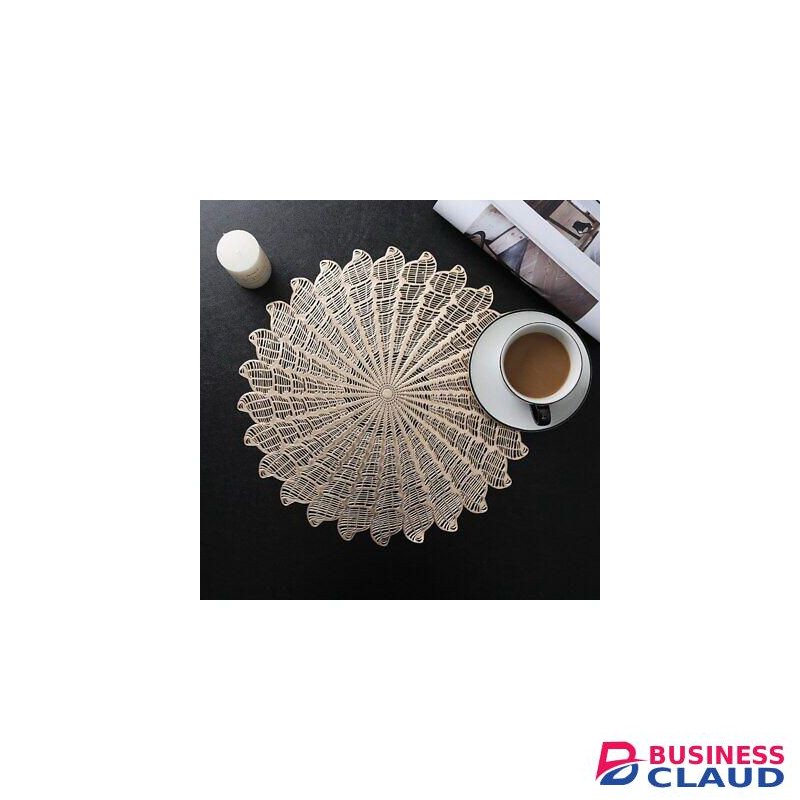 6pcs non-woven round flower hollow place/table mats