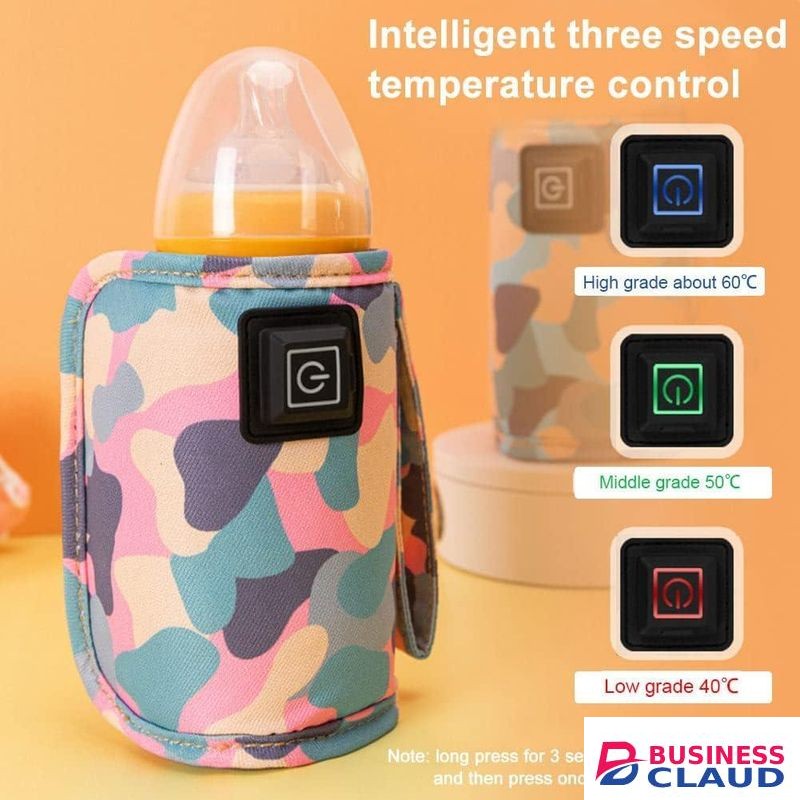Portable Baby Bottle Warmer Sleeve 3 Levels Adjustable Electric Feeding Bottle Heater Fast Heating Outdoor Travel Infant Milk Bottle Heating Cover