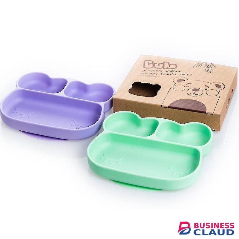 Silicone Suction Baby Plate with 3 Compartments - Non-Slip Toddler Feeding Dish for Infants and Kids