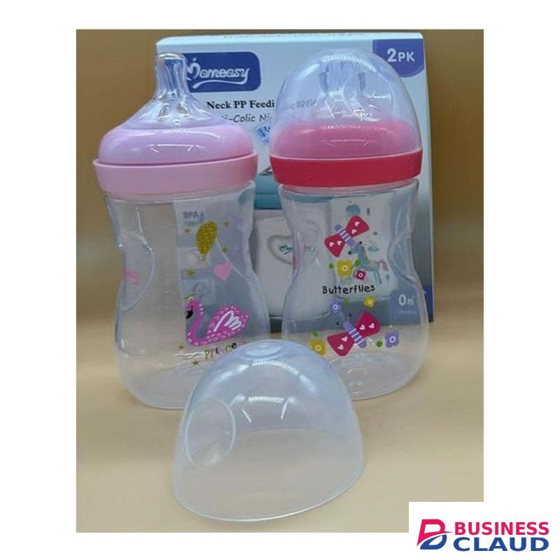Momeasy Twin Pack Neck 2PK Feeding Bottles, Pink