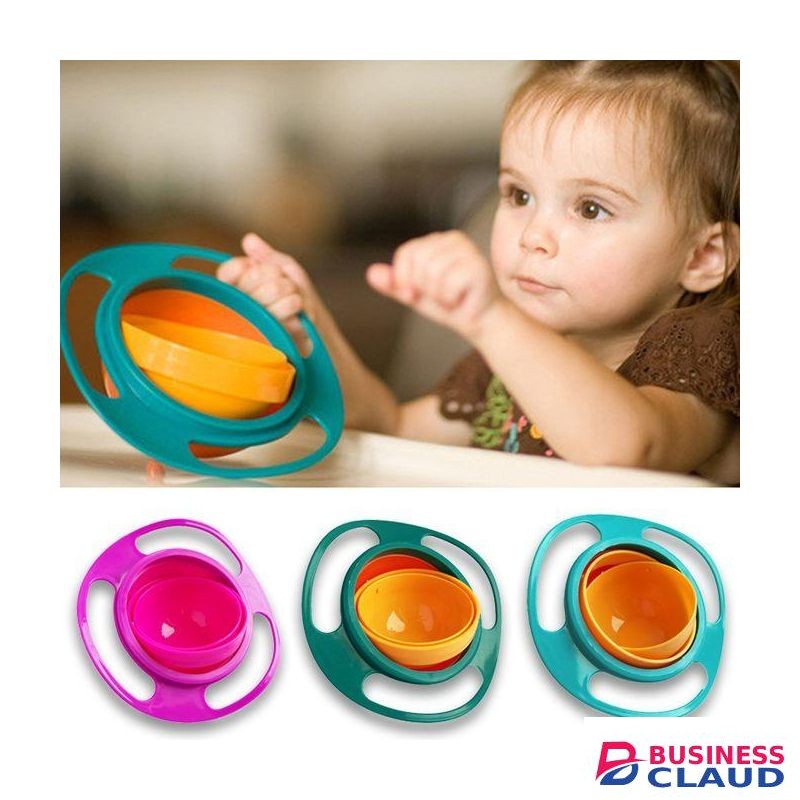 Gyro Spill-Proof Baby Bowl 360 Degree Rotate Balance for Babies