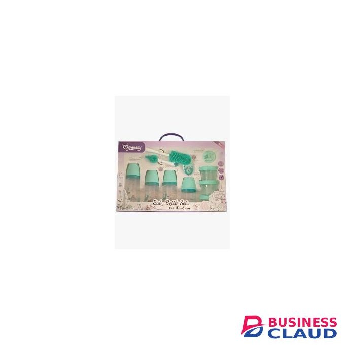 Momeasy 11-Piece Baby Bottle Set for Newborns – BPA Free Greenish