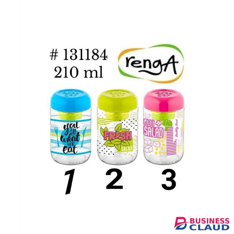 Renga 210ml Colorful Baby Glass Food Storage Jar With Lid