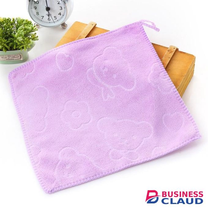 Baby Bath Towel Bath Sheets Towel Face Towel, Square Embossed Print Microfiber Soft Bath Feeding Washcloth for Newborn Baby 25CMx25CM - Pack of 6