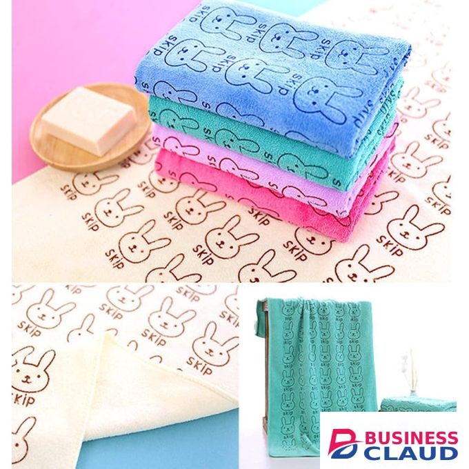 3 Pcs Bath/Face Towels + 3Pcs Hand Towels Bath Sheets Towel Face Towel, Square/Rectangle Cartoon Rabbit Print Microfiber Soft Bath Feeding Washcloth for Newborn Baby