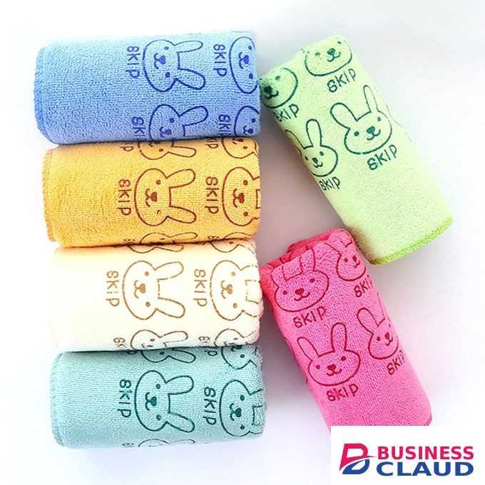 6Pcs Bath Towel Hand Towels Bath Sheets Towel Face Towel, Square/Rectangle Cartoon Rabbit Print Microfiber Soft Bath Feeding Washcloth For Newborn Baby Pink