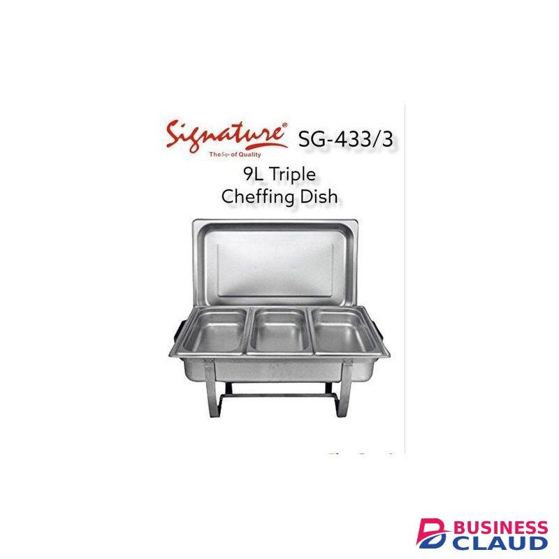 Signature 9lts chaffing dish triple
