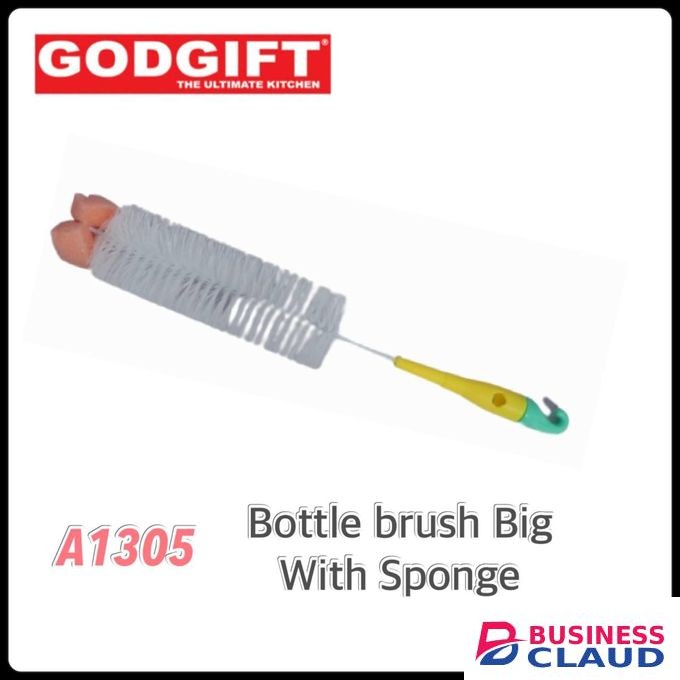 Bottle brush with sponge