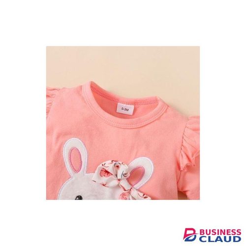 Catpapa 0-18 Months Baby Girl Pink Short Sleeve Bodysuit With Shorts