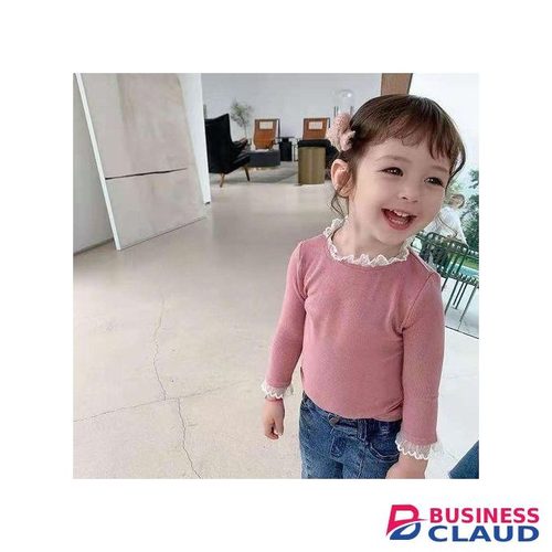 Catpapa Exclusive Perks for Loyal Customers!1-6Yerars Baby Girls Lace Solid Color Tees