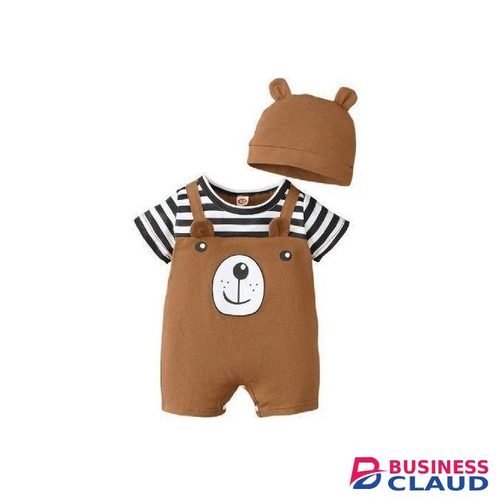 Baby Boy Fake 2pcs Short Sleeved Jumpsuit