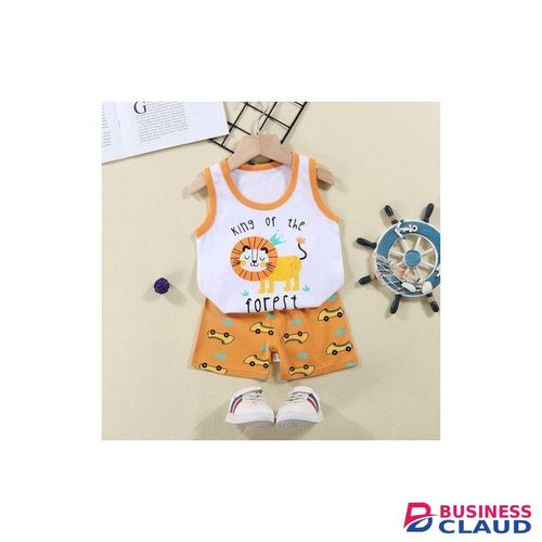 2Pcs 0-3 Years Baby Boys Clothes Summer Newborn Sets Caseul Vest Shorts Trousers Pants Tshirt Round Neck Outfits Cartoon Lion