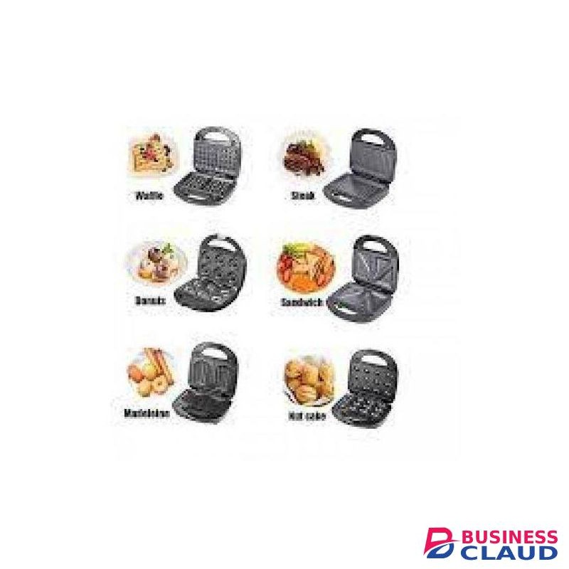 RAF 6 In1 Sandwich Maker With Grill,Donut,waffles, Nuts,cupcakes