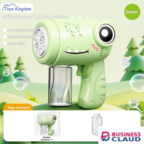 GREEN Dinosaur Electronic Bubble Machine Baby Toys