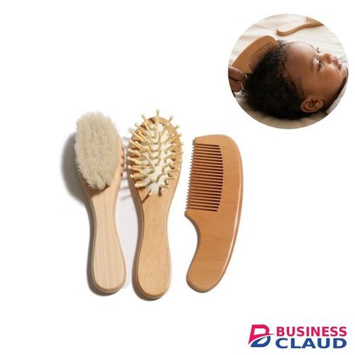 ShebSheb Wooden Baby Care Kit, Bath Brush Set for Newborn – Hair Care Relaxation Baby Care Tool for Birthday, Baby Shower, and Baby Registry Gifts