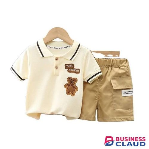 Boys 2pc short set, cotton polo tshirt and short