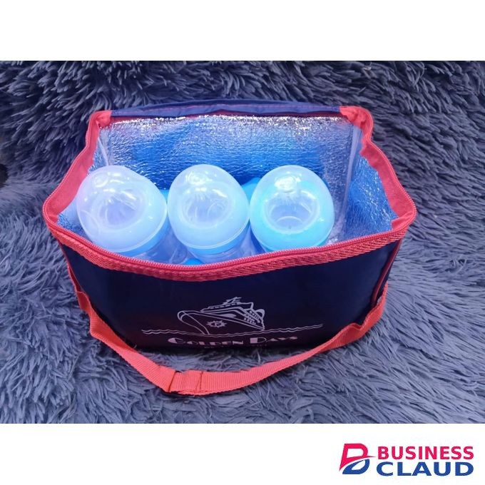 quality Insulated Breast Milk Bottle Cooler Bag , 2 ice pack bars and 3 milk bottles