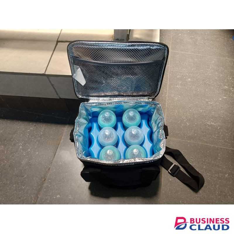 quality Insulated Breast Milk Bottle Cooler Bag ,3 ice pack bars and 6 milk bottles