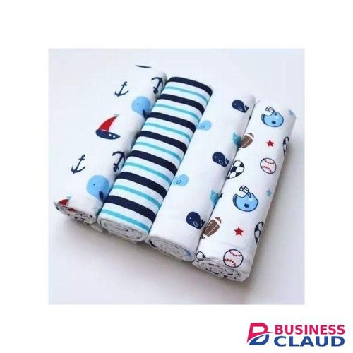 4PC Cotton Baby Shawl Unisex Newborn Baby Flannel Blanket Baby Flannel Receiving Set