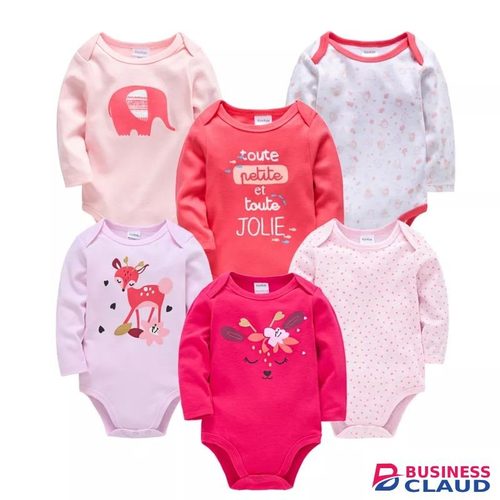 5PC Pretty Girl Cotton Long-sleeve Baby Onesies/bodysuit/sleepsuit/romper