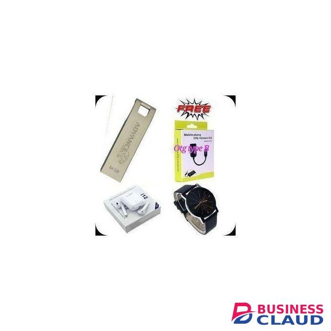 Advance 64gb METTALIC FLASH // 64gb/64 GB Flash Disk - Silver + Free Digital Gifts (Watch, Earbuds,Otg