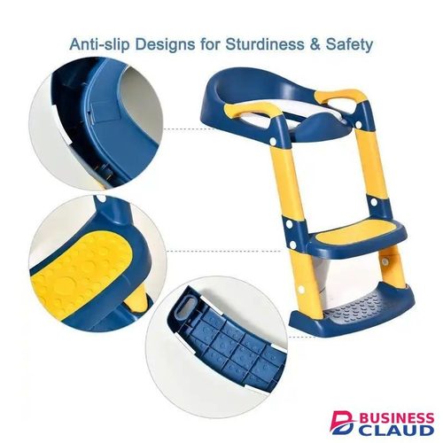 Toilet ladder Potty Training Seat, Kid Toilet Training Ladder With a white Soft PVC for your kid to seat on softly baby toilet seat with ladder