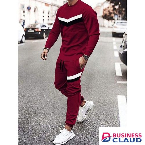 Casual 2 pc track suit black and white stripe