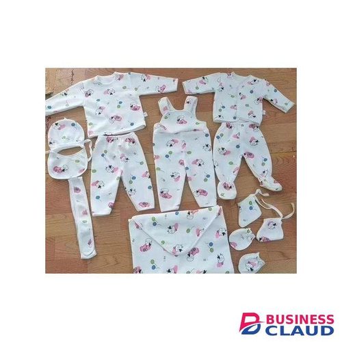 Baby 11 Piece Receiving Set white with prints- Girl theme New Born Baby Receiving Set