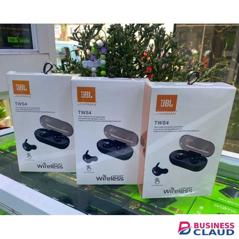 JBL TWS4 True Wireless Earbuds – Bluetooth Headphones with Charging Case, Deep Bass, and Secure Fit