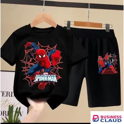 2PCS QUALITY COTTON SPIDERMAN BABY BOY SHORT SLEEVE T-SHIRT + SHORT