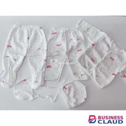 Lucky Star 5PCs Warm Newborn Baby Unisex Set Of Sweater/2trauser/cap/bib