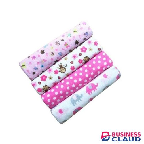 4 In 1 Assorted Colour Baby Flannel Pack- Girl theme
