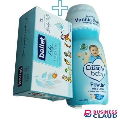 Ballet Rich BABY BATHING SOAP 3X Moisture + Cussons Baby Powder Long Lasting VANILLA SCENT Mild & Gentle nk