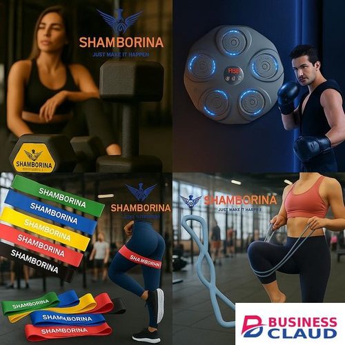 Intelligent Bluetooth music Boxing Fitness Trainer+Pair of 2.5kgs Dumbbells+5 in 1 Resistance band+Stretch Band