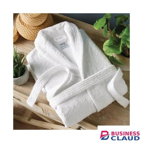 White Women And Men Fleece Bathrobe Long Shawl Collar Plush Robe