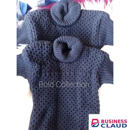 Warm Turtleneck Unisex Knitted Ribbed Baby Sweater