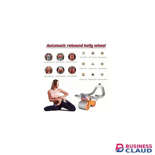 4-Wheel Automatic Rebound Abdominal Roller with Elbow Pads – Core Workout Equipment for Home Fitness, Muscle Strength & Stability Training