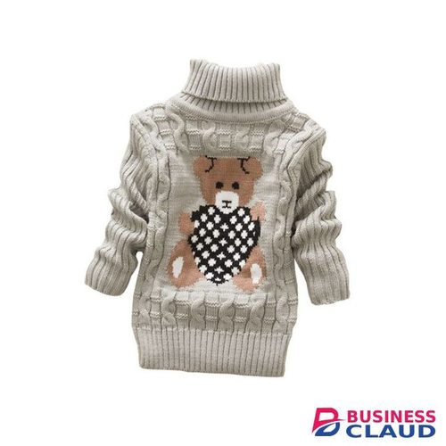 Baby Warm Turtleneck Sweater Grey