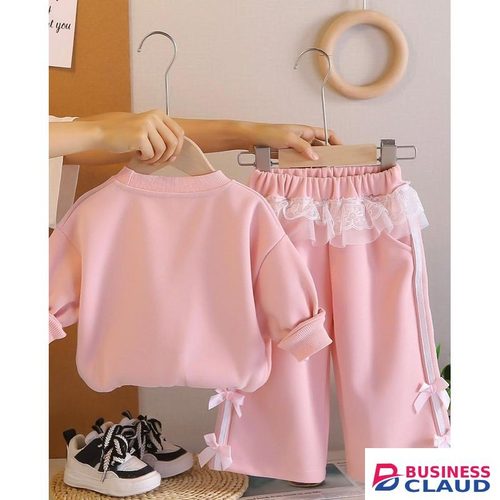 Girls Pant Set – Bow Top, Bootcut Pants & Sling Bag