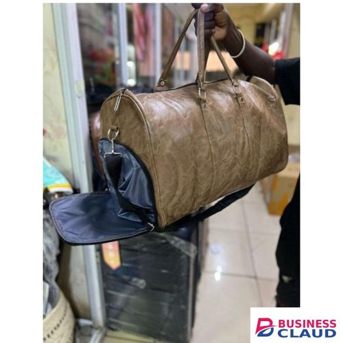 Fashion Quality Leather Travel Bag Medium Duffle Independent Big Fitness Bags with shoe compartment Handbag Bag Luggage Shoulder Bag Men Zipper Pu, brown